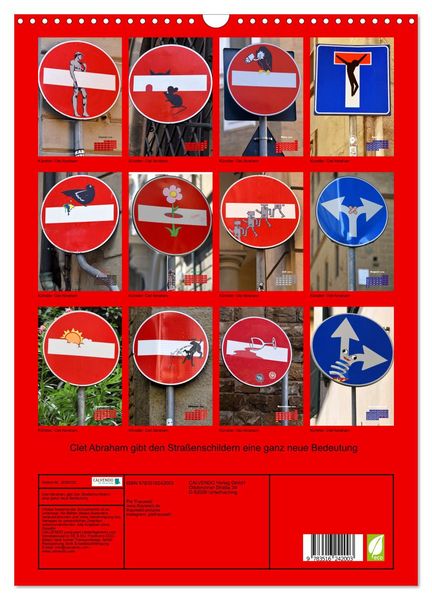 Produktbild: Clet Abraham gibt den Stra&szlig;enschildern eine ganz neue Bedeutung (Wandkalender 2026 DIN A3 hoch), CALVENDO Monatskalender