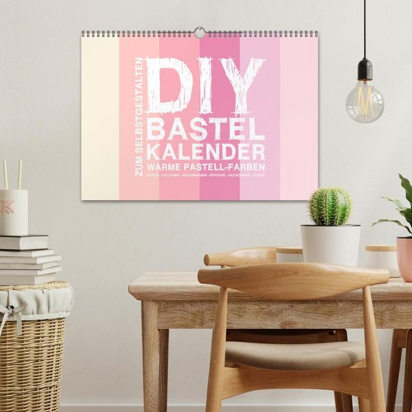 Produktbild: DIY Bastel-Kalender -Warme Pastell Farben- Zum Selbstgestalten (Wandkalender 2026 DIN A3 quer), CALVENDO Monatskalender