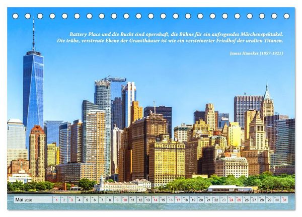 Produktbild: New York Ansichten - Literaturkalender (Tischkalender 2026 DIN A5 quer), CALVENDO Monatskalender