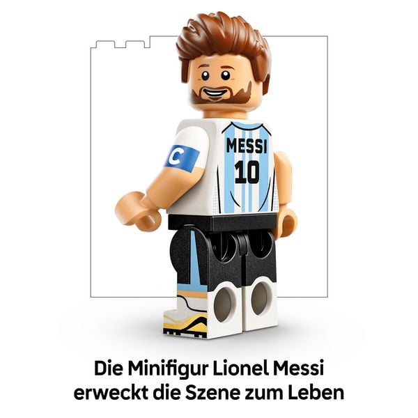 Produktbild: LEGO Editions 43011 Lionel Messi, Fu&szlig;ball-Highlights, Fu&szlig;ball-Deko; Bauset f&uuml;r Kinder