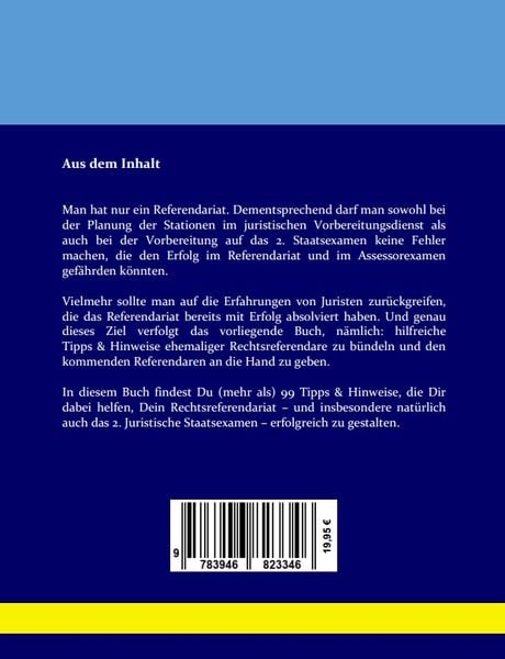 Produktbild: 99 Tipps & Hinweise f&uuml;r ein erfolgreiches Rechtsreferendariat