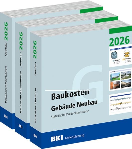 Produktbild: BKI Baukosten Geb&auml;ude + Positionen + Bauelemente Neubau 2026 - Kombi Teil 1-3