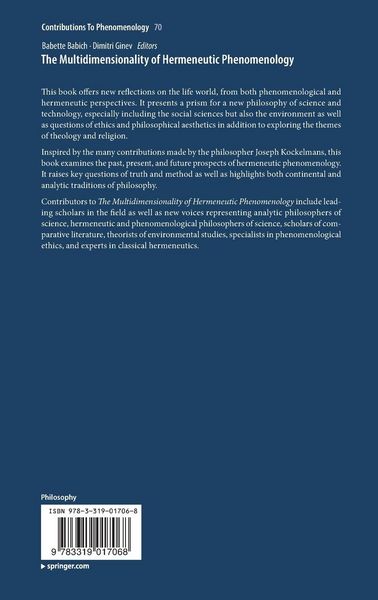 Produktbild: The Multidimensionality of Hermeneutic Phenomenology
