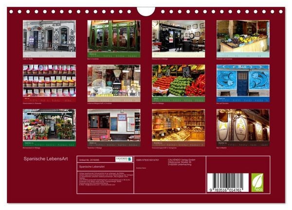 Produktbild: Spanische LebensArt (Wandkalender 2026 DIN A4 quer), CALVENDO Monatskalender