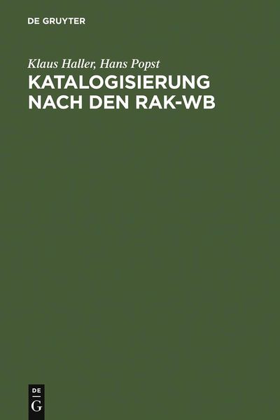 Produktbild: Katalogisierung nach den RAK-WB