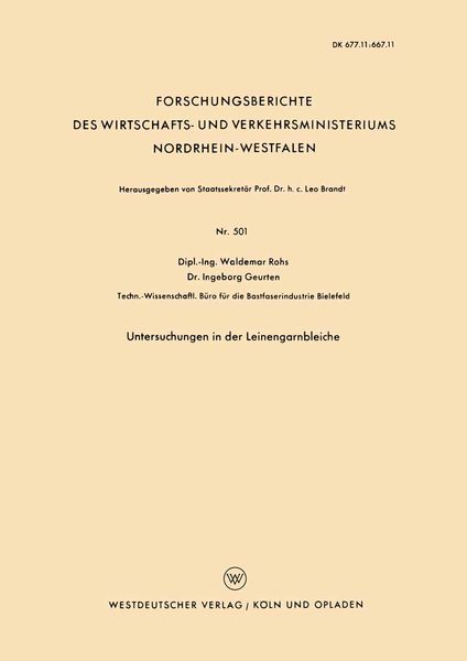 Produktbild: Untersuchungen in der Leinengarnbleiche