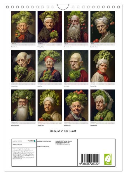 Produktbild: Gem&uuml;se in der Kunst (Wandkalender 2026 DIN A4 hoch), CALVENDO Monatskalender