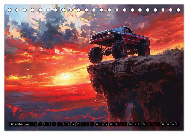 Produktbild: Wilde Monstertrucks (Tischkalender 2026 DIN A5 quer), CALVENDO Monatskalender