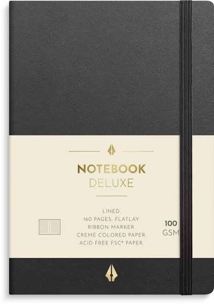 Produktbild: Burde Notizbuch Deluxe A6 schwarz
