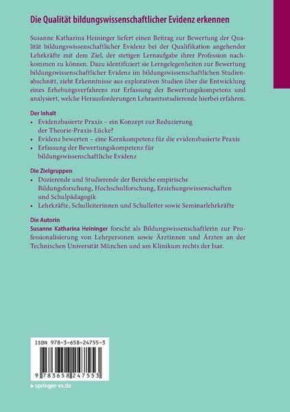 Produktbild: Die Qualit&auml;t bildungswissenschaftlicher Evidenz erkennen