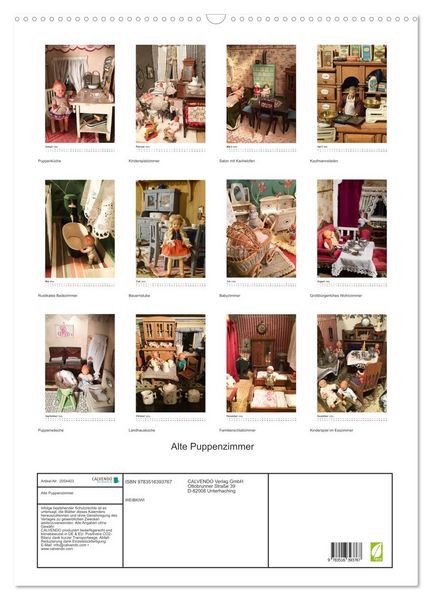 Produktbild: Alte Puppenzimmer (Wandkalender 2026 DIN A2 hoch), CALVENDO Monatskalender