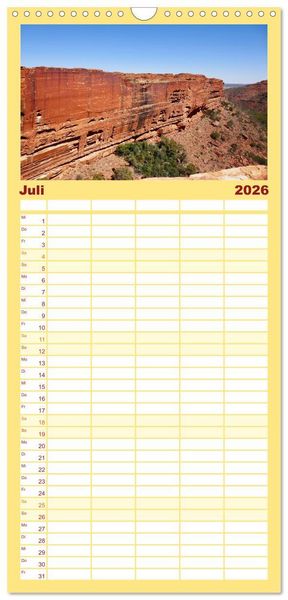 Produktbild: Familienplaner 2026 - Unterwegs in Australiens Nationalparks mit 5 Spalten (Wandkalender, 21 x 45 cm) CALVENDO