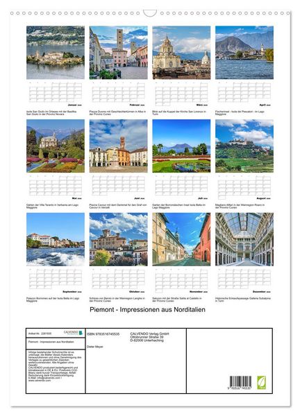 Produktbild: Piemont - Impressionen aus Norditalien (Wandkalender 2026 DIN A2 hoch), CALVENDO Monatskalender