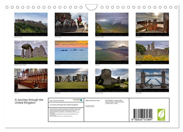 Produktbild: A Journey through the United Kingdom (Wall Calendar 2026 DIN A4 landscape), CALVENDO 12 Month Wall Calendar