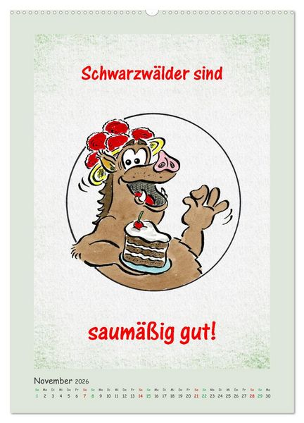 Produktbild: Bollenhut Cartoons (hochwertiger Premium Wandkalender 2026 DIN A2 hoch), Kunstdruck in Hochglanz