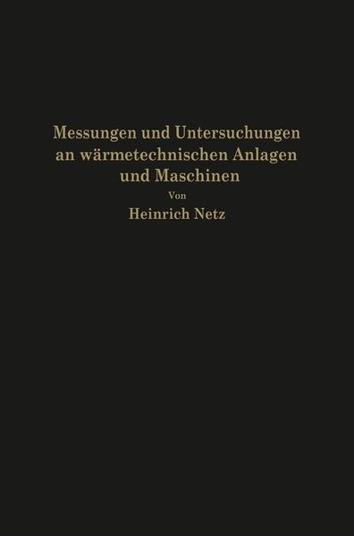 Produktbild: Messungen und Untersuchungen an w&auml;rmetechnischen Anlagen und Maschinen