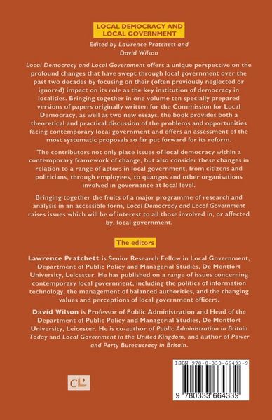 Produktbild: Local Democracy and Local Government