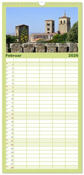 Produktbild: Familienplaner 2026 - Extremadura Spanien mit 5 Spalten (Wandkalender, 21 x 45 cm) CALVENDO