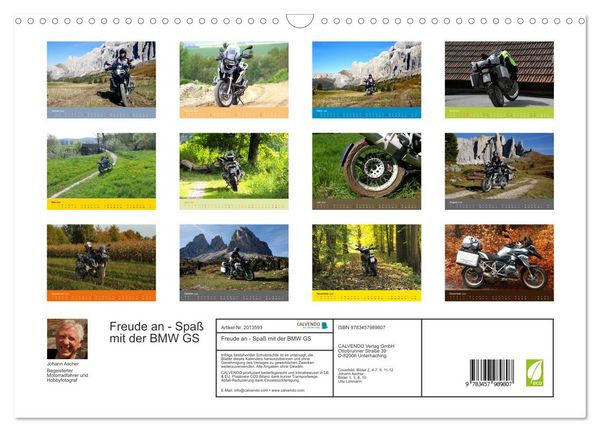 Produktbild: Freude an - Spa&szlig; mit der BMW GS (Wandkalender 2026 DIN A3 quer), CALVENDO Monatskalender