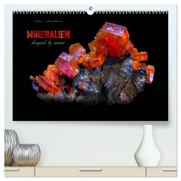 MINERALIEN designed by nature (hochwertiger Premium Wandkalender 2026 DIN A2 quer), Kunstdruck in Hochglanz
