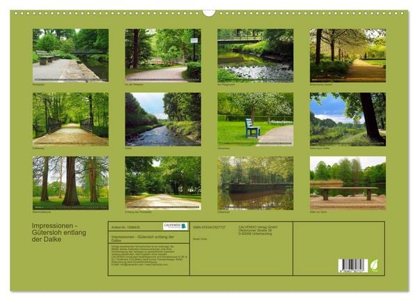 Produktbild: Impressionen - G&uuml;tersloh entlang der Dalke (Wandkalender 2026 DIN A2 quer), CALVENDO Monatskalender