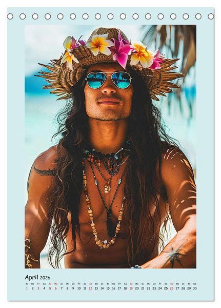 Produktbild: Strandsommer. M&auml;nner. Coole Typen am Meer (Tischkalender 2026 DIN A5 hoch), CALVENDO Monatskalender