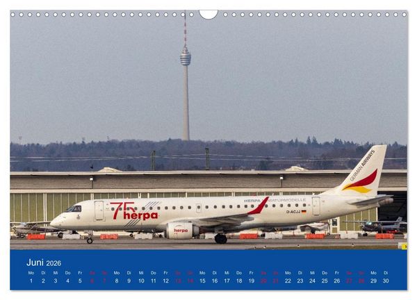 Produktbild: Besondere Flugzeuge am Flughafen Stuttgart (Wandkalender 2026 DIN A3 quer), CALVENDO Monatskalender