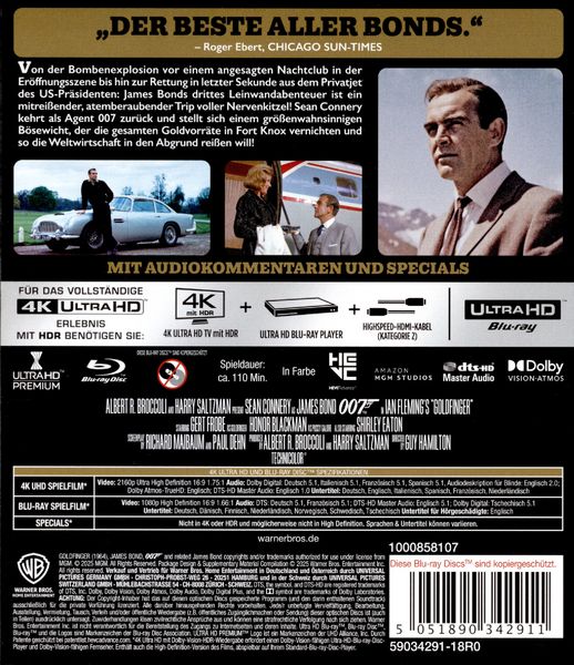 Produktbild: James Bond - Goldfinger (4K Ultra HD) + (Blu-ray)
