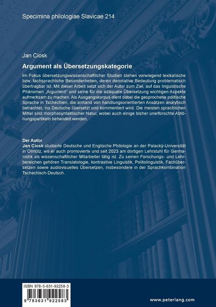 Produktbild: Argument als &Uuml;bersetzungskategorie
