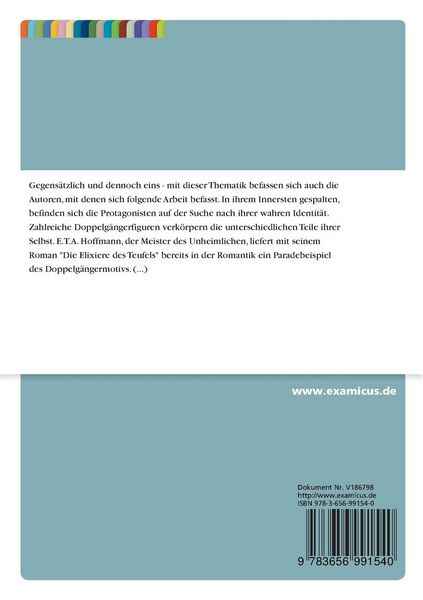 Produktbild: Das Grauen vor dem zweiten Ich - Selbstfindungsprozesse gespaltener Pers&ouml;nlichkeiten bei Hoffmann, Meyrink und Kubin