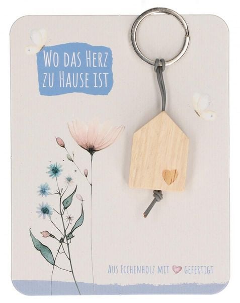 Produktbild: Holz-Schl&uuml;sselanh&auml;nger - Wo das Herz zu Hause ist