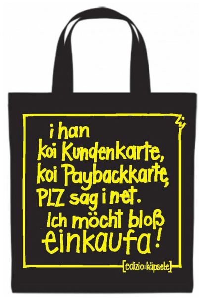 Produktbild: Einkaufsbeutel &ndash; I han koi Kundenkarte, koi Paybackkarte. Baumwolle