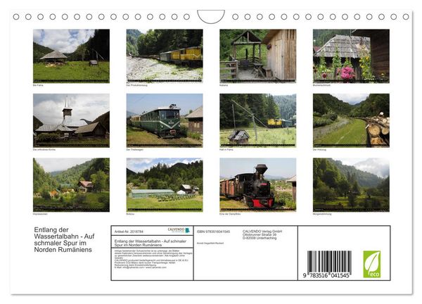 Produktbild: Entlang der Wassertalbahn - Auf schmaler Spur im Norden Rum&auml;niens (Wandkalender 2026 DIN A4 quer), CALVENDO Monatskalender