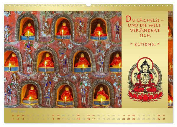 Produktbild: BUDDHA IM GL&Uuml;CK - Buddhistische Weisheiten (Wandkalender 2026 DIN A2 quer), CALVENDO Monatskalender