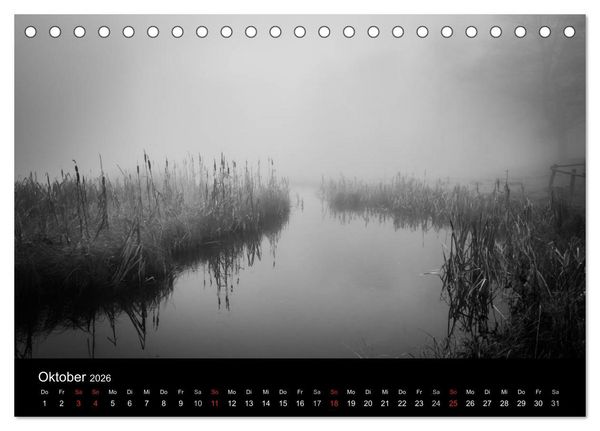 Produktbild: Monochrom 2026 (Tischkalender 2026 DIN A5 quer), CALVENDO Monatskalender