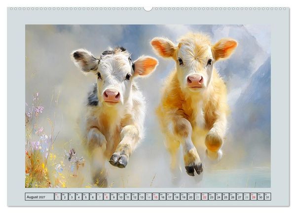 Produktbild: K&uuml;he und K&auml;lber. L&auml;ndliche Idylle (Wandkalender 2027 DIN A2 quer), CALVENDO Monatskalender