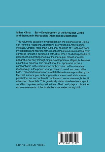 Produktbild: Early Development of the Shoulder Girdle and Sternum in Marsupials (Mammalia: Metatheria)