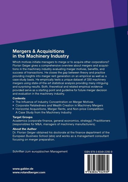 Produktbild: Mergers & Acquisitions in the Machinery Industry
