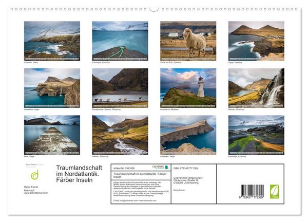 Produktbild: Traumlandschaft im Nordatlantik. F&auml;r&ouml;er Inseln (hochwertiger Premium Wandkalender 2026 DIN A2 quer), Kunstdruck in Hochglanz