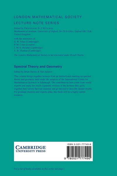 Produktbild: Spectral Theory and Geometry