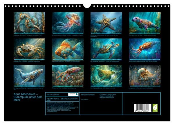 Produktbild: Aqua Mechanica &ndash; Steampunk unter dem Meer (Wandkalender 2026 DIN A3 quer), CALVENDO Monatskalender