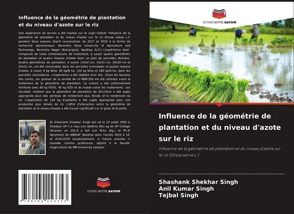 Produktbild: Influence de la g&eacute;om&eacute;trie de plantation et du niveau d'azote sur le riz