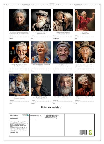 Produktbild: Unterm Abendstern (Wandkalender 2026 DIN A2 hoch), CALVENDO Monatskalender