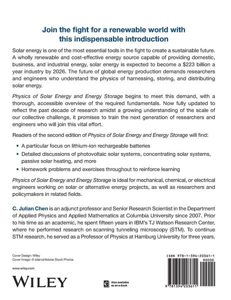 Produktbild: Physics of Solar Energy and Energy Storage