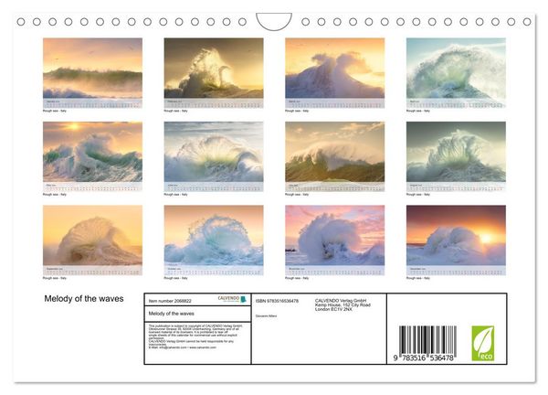 Produktbild: Melody of the waves (Wall Calendar 2026 DIN A4 landscape), CALVENDO 12 Month Wall Calendar