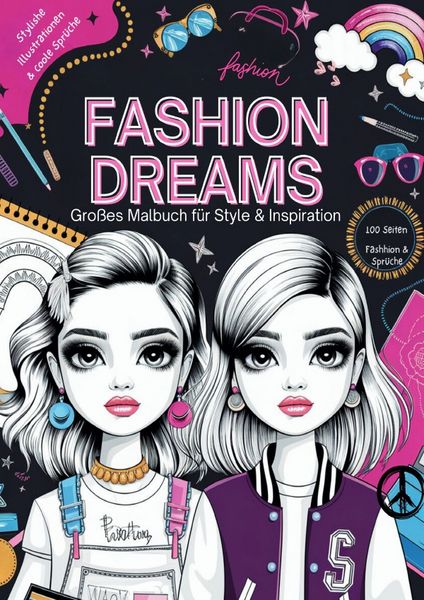 100 Seiten voller Stylisher Fashion Models und Inspirierender Sprüche – Dein Kreatives Design-Erlebnis von Artify-Kids, Taschenbuch von Tobias