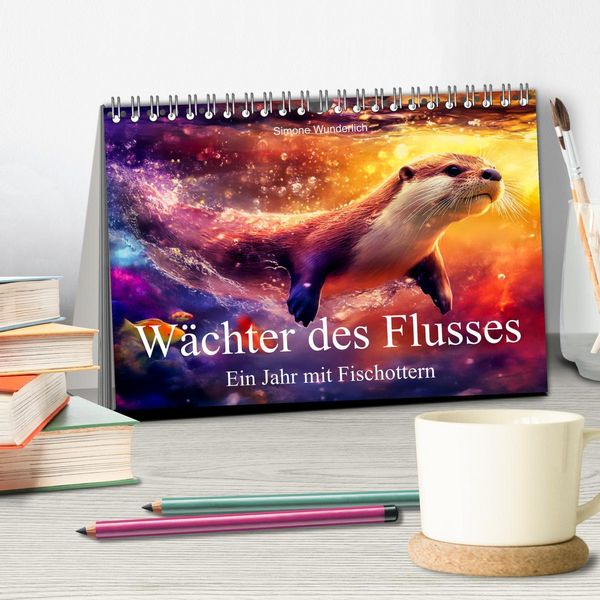 Produktbild: W&auml;chter des Flusses - Ein Jahr mit Fischottern (Tischkalender 2026 DIN A5 quer), CALVENDO Monatskalender