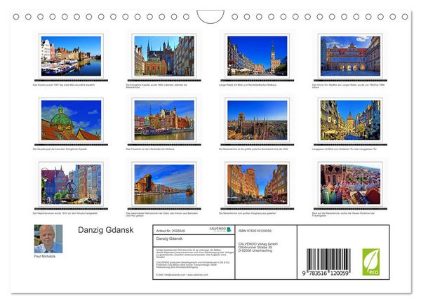 Produktbild: Danzig Gdansk (Wandkalender 2026 DIN A4 quer), CALVENDO Monatskalender