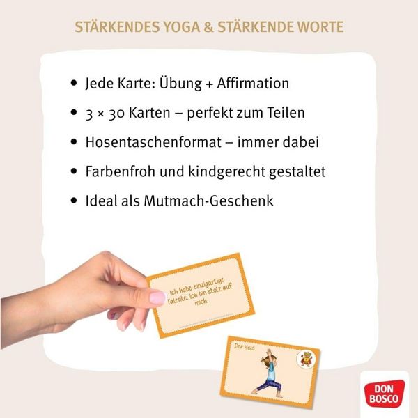 Produktbild: Kinderyoga-Affirmationen. 3 x 30 starke Botschaften f&uuml;r kleine Yogis