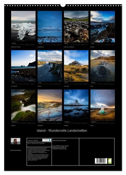 Produktbild: Island - Wundervolle Landschaften (Wandkalender 2026 DIN A2 hoch), CALVENDO Monatskalender
